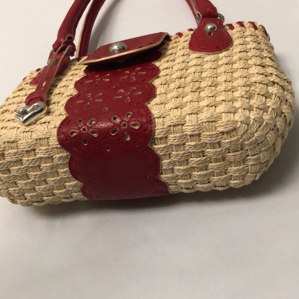 Brighton Red and Tan Woven Straw Bag - Picture 11 of 11